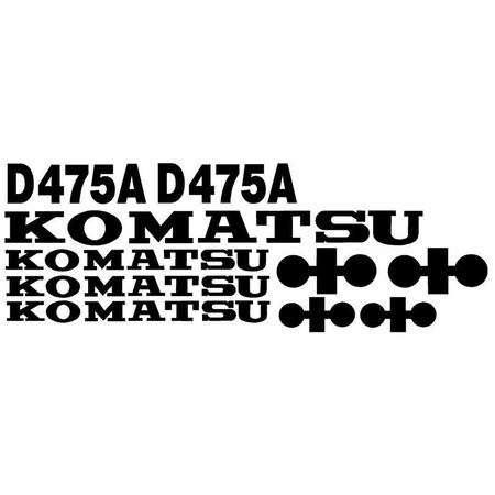 Aftermarket D475A Brand New Komatsu Dozer Black Decal Set KOMD475ADECALSET